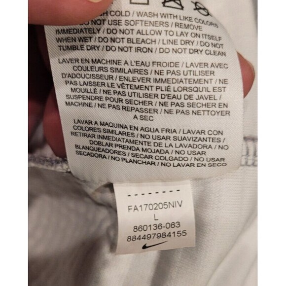 Nike Women's Dry Training Swoosh Pull Over Grey Ribbed Hoodie Size Large - Picture 5 of 6